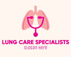 Pink Lungs Check Up logo design