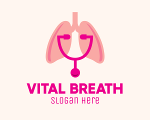 Breathing - Pink Lungs Check Up logo design
