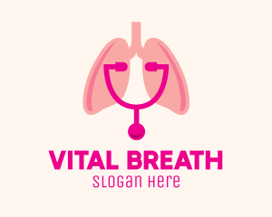 Pink Lungs Check Up logo design