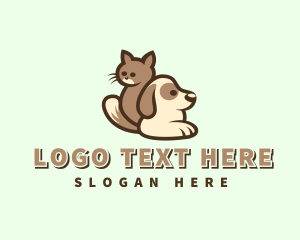 Cat - Kitten Puppy Pets logo design