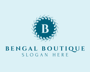 Leaf Wreath Boutique logo design