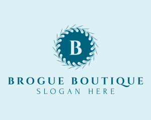 Leaf Wreath Boutique logo design