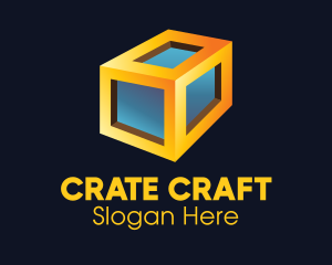 Crate - 3D Prism Cargo logo design