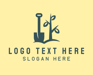Ecological - Soil Plant Shovel logo design
