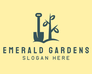 Soil Plant Shovel  logo design