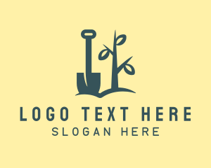 Lawn Care - Soil Plant Shovel logo design