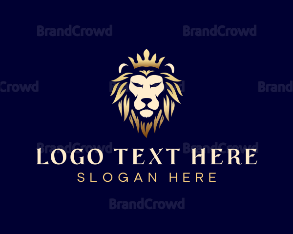 Noble Lion King Crown Logo