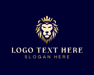 King - Noble Lion King Crown logo design