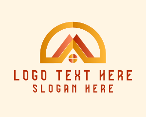 Village - Orange Arch Roof logo design