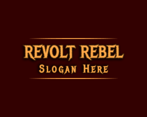 Rebellious - Caribbean Pirate Text logo design