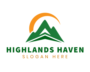 Highlands - Arrow Mountain Highlands logo design