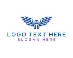 Holy - Angel Wings Halo logo design