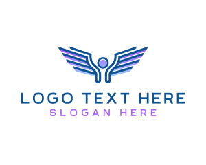 Faith - Angel Wings Halo logo design