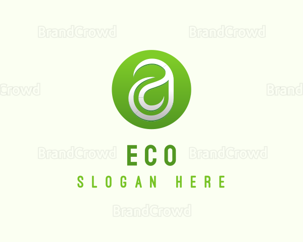 Eco Leaf Letter A Logo
