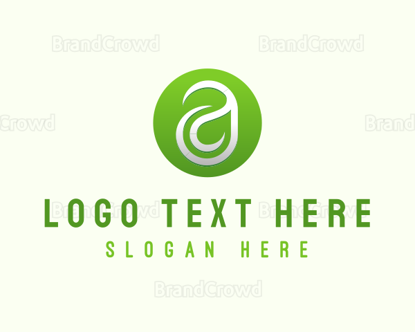 Eco Leaf Letter A Logo