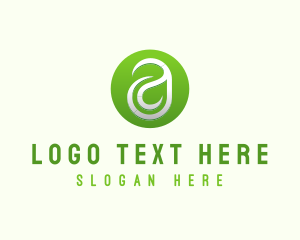 Green Hexagon - Eco Leaf Letter A logo design