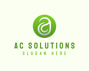 Eco Leaf Letter A logo design