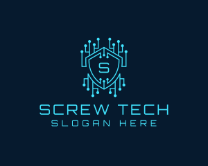 Cyber Security Circuit logo design