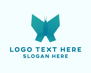 Paper - Butterfly Wings Origami logo design