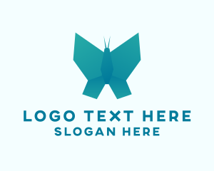 Paper Folding - Butterfly Wings Origami logo design