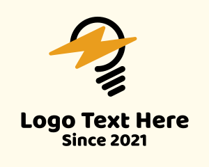 Monoline - Light Bulb Electricity logo design