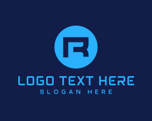 Telecommunication - Digital Tech Letter R logo design