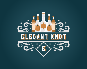 Wine Liquor Bottle Ornament logo design