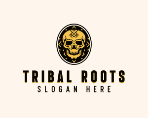 Tribal Skull Tattoo logo design