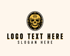 Skull - Tribal Skull Tattoo logo design
