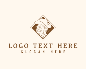 Hat - Western Rodeo Cowgirl logo design