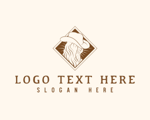 Country - Western Rodeo Cowgirl logo design