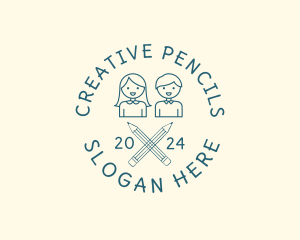 Children School Pencils logo design