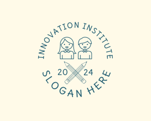 Institute - Children School Pencils logo design