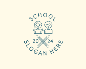 Children School Pencils logo design
