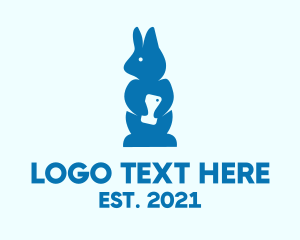 Phone - Blue Rabbit Cellphone logo design