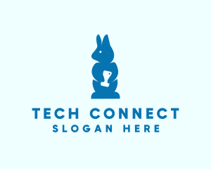 Cellphone - Blue Rabbit Cellphone logo design