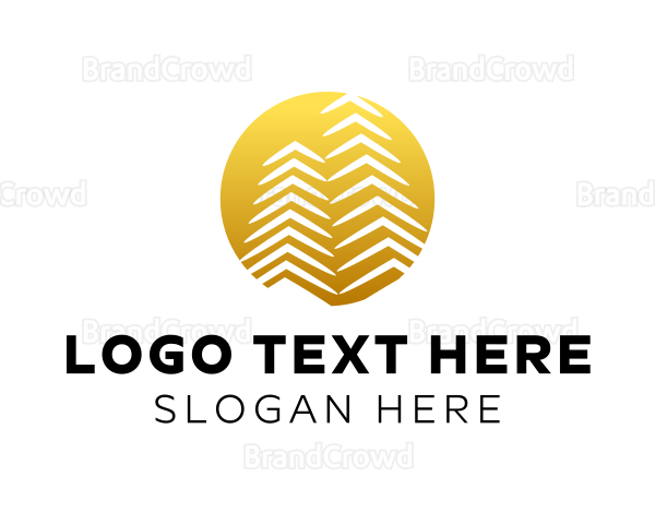 Gold Building Business Logo