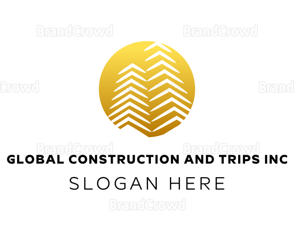 Gold Building Business Logo