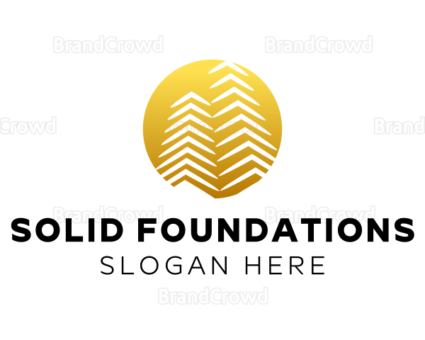 Gold Building Business Logo