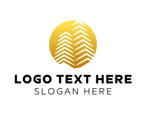 Holding - Gold Building Business logo design