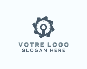 Auto Repair - Industrial Gear Wrench logo design