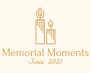 Commemoration - Gold Pillar Candle logo design