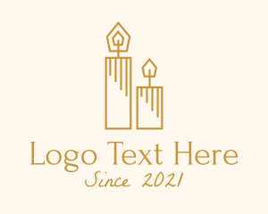 Commemoration - Gold Pillar Candle logo design