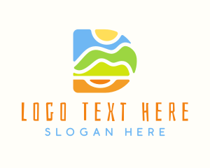 Tropical - Landscape Letter D logo design