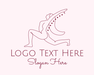 Gymnast - Pink Fitness Yoga Exercise logo design