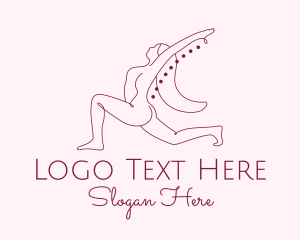 Spinal Cord - Pink Fitness Yoga Exercise logo design