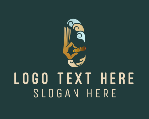 Cigar - Hand Tobbaco Smoke logo design