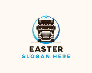 Driver - Transport Logistics Trailer Truck logo design