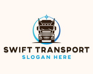 Transport Logistics Trailer Truck logo design