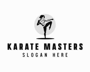 Karate - Fitness Workout Woman logo design
